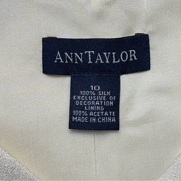 NWT Vintage Ann Taylor Silk Jacquard Top Size 10 Sleeveless Black Ribbon Y2K - Picture 8 of 10